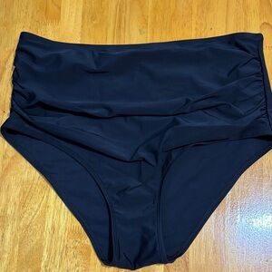 High-Waisted Black Bikini Bottoms